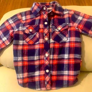 Carters flannel Infant size 24 months blue and pinkish red